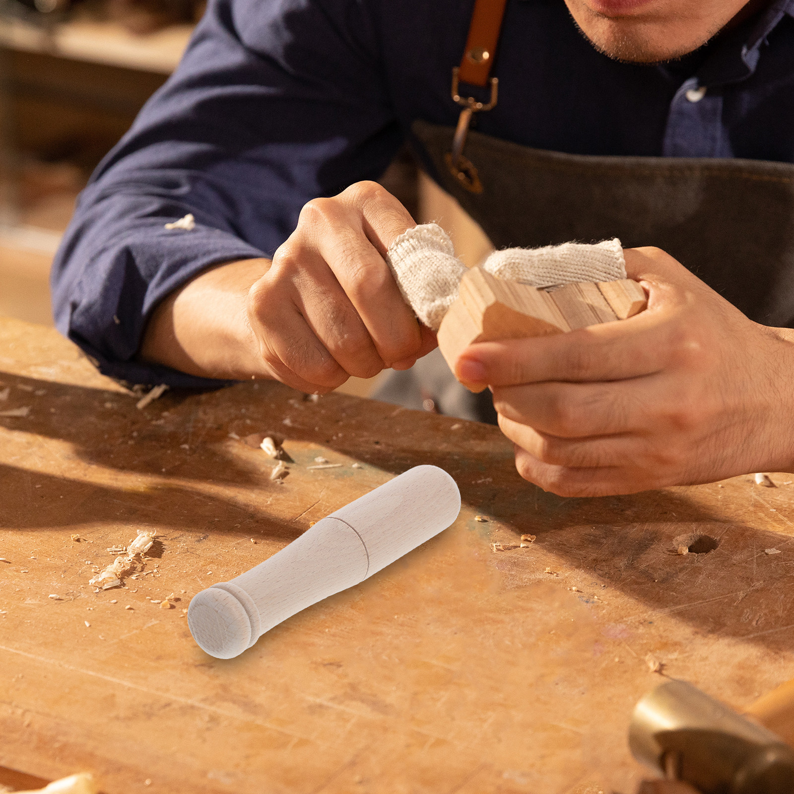 Mallet Wood Carving - Premium Hardwood Beech Mallet Round Design