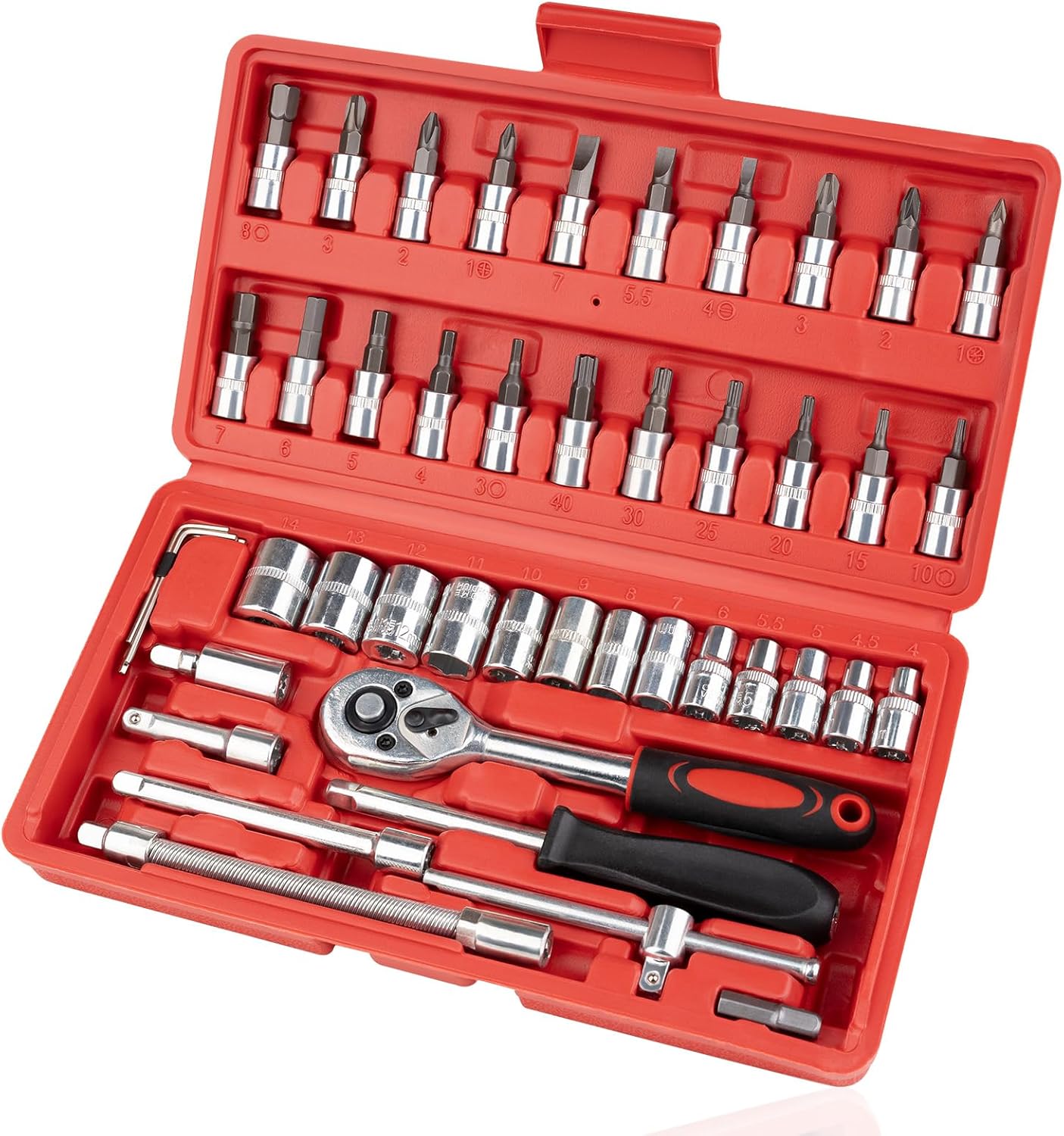 Tools & Workshop Equipment - 46PCS 1/4 Inch Drive Socket and