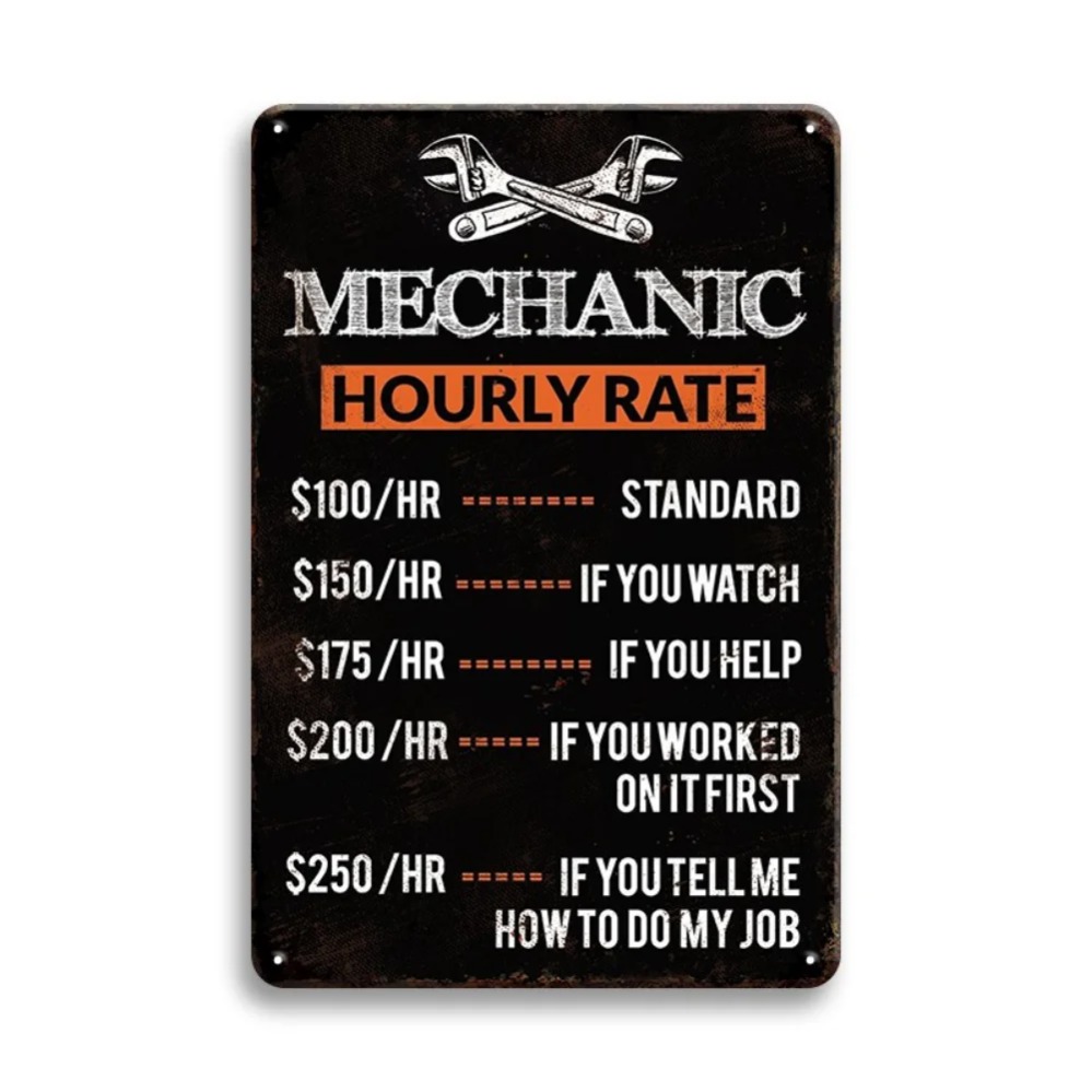 Vintage Mechanic Hour Rate Sig - Workshop Tools Hours บทวิจารณ์และราคา