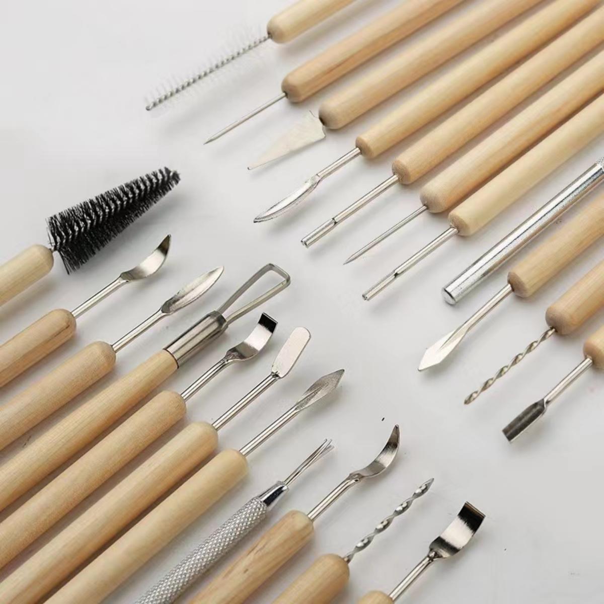11pcs/set Pottery Tools  Wood  - Chisel Set Wood บทวิจารณ์และราคา