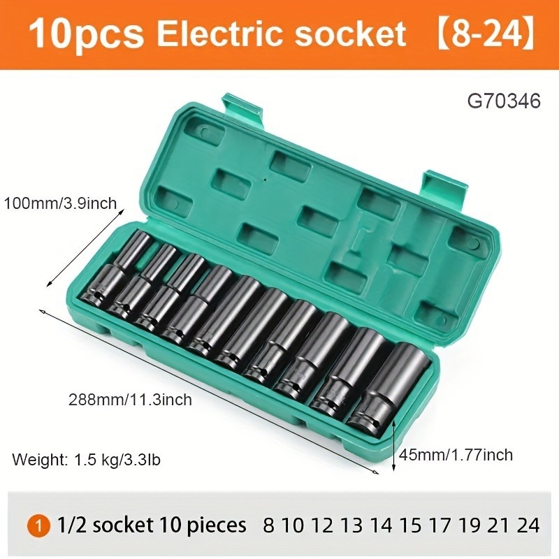 Socket Set 8–24mm 1/2-Inch Dri - Tools For Motorcycle Workshop บทวิจารณ์และราคา