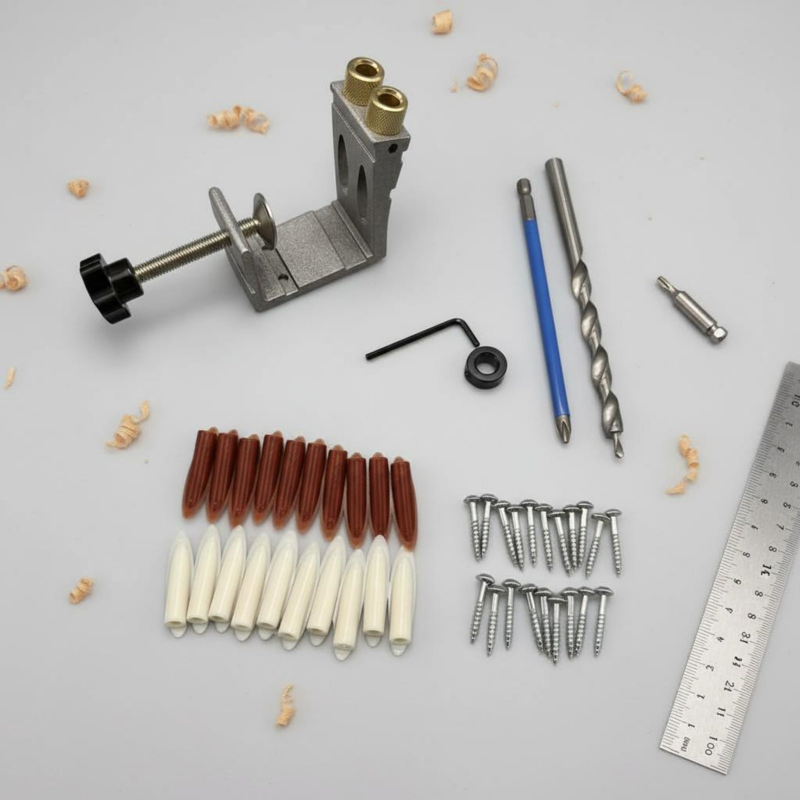 47 Pieces Angled Hole Drilling - Pocket Hole Jig บทวิจารณ์และราคา