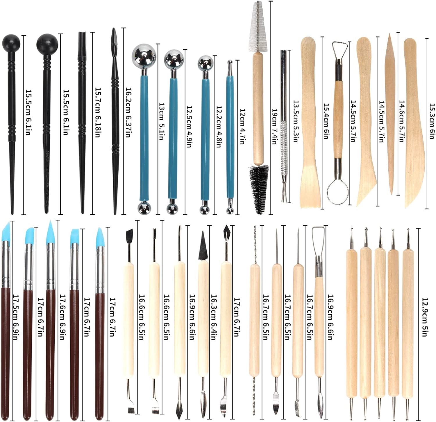 Pottery Clay Sculpting Tools K - Chisel Set Wood บทวิจารณ์และราคา