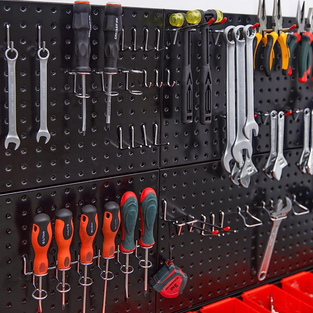 2/4 Pack Metal Pegboard Wall P - Workshop Tools Wall บทวิจารณ์และราคา