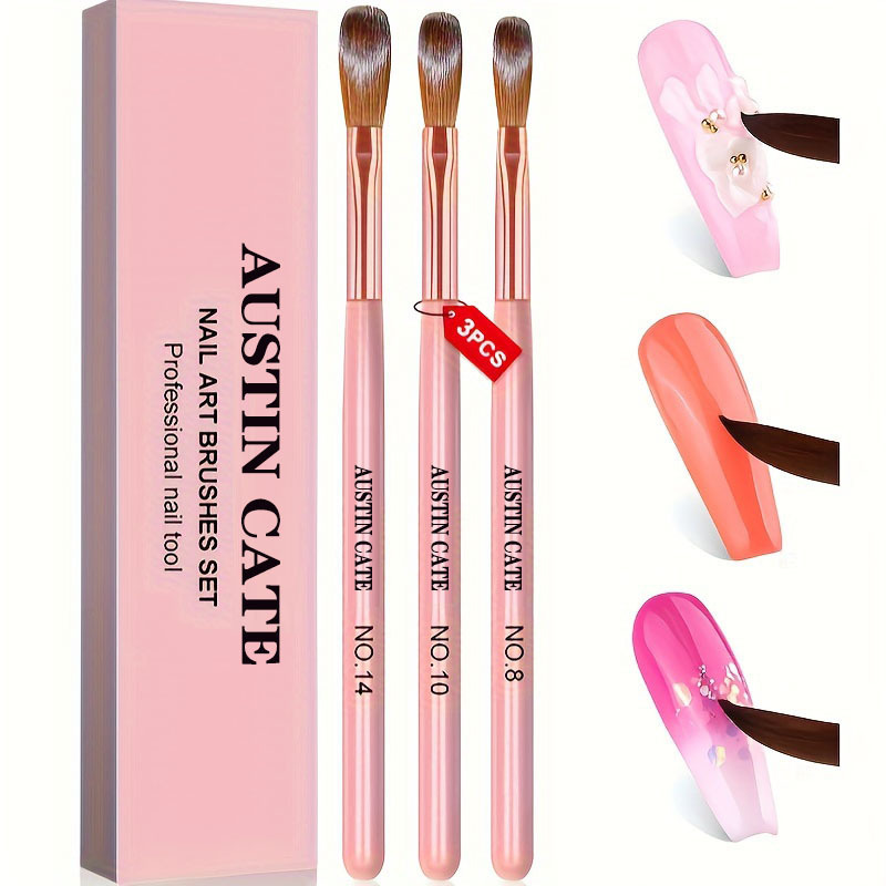 3pcs Kolinsky Acrylic Nail Bru - Chisel Set Wood บทวิจารณ์และราคา
