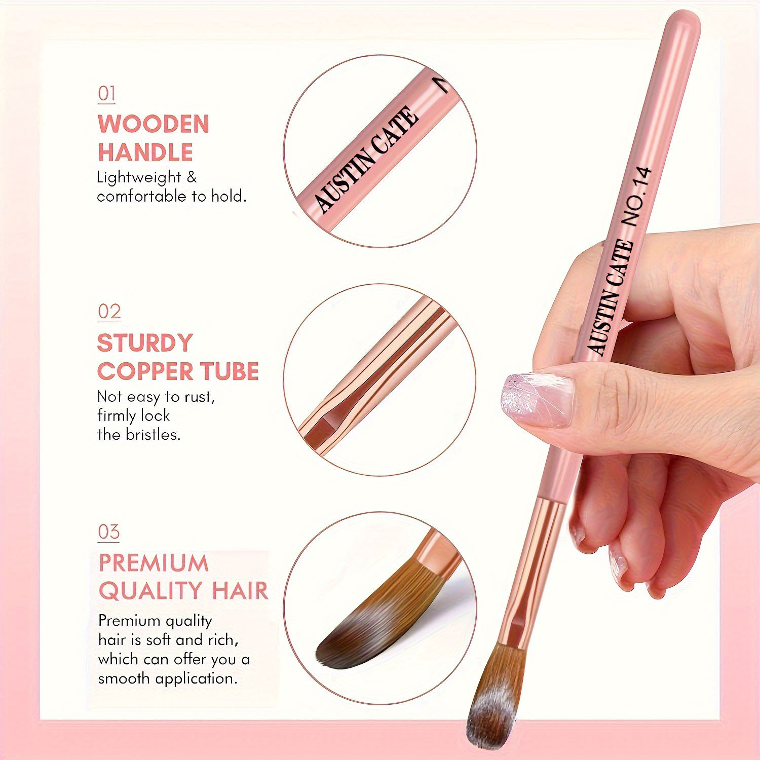 3pcs Kolinsky Acrylic Nail Bru - Chisel Set Wood บทวิจารณ์และราคา
