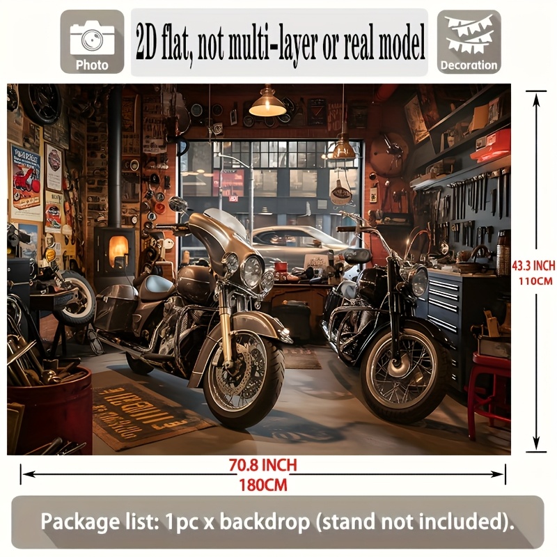 Motorcycle Garage Tapestry Cla - Tools For Motorcycle Workshop บทวิจารณ์และราคา