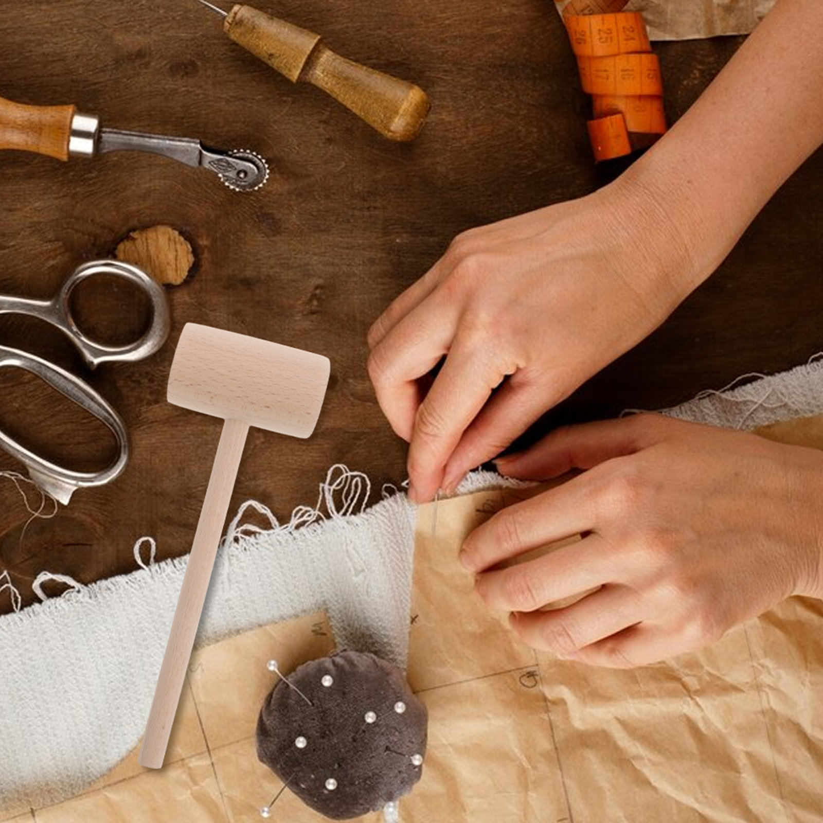Wooden Hammer for Leatherwork  - Mallet Wood Carving บทวิจารณ์และราคา