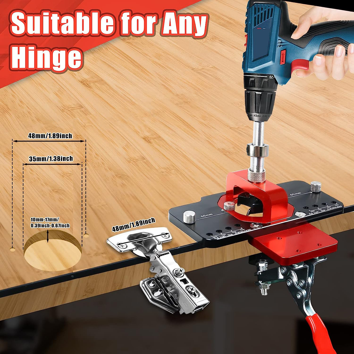 35mm Concealed Door Hinge Jig  - Pocket Hole Jig บทวิจารณ์และราคา