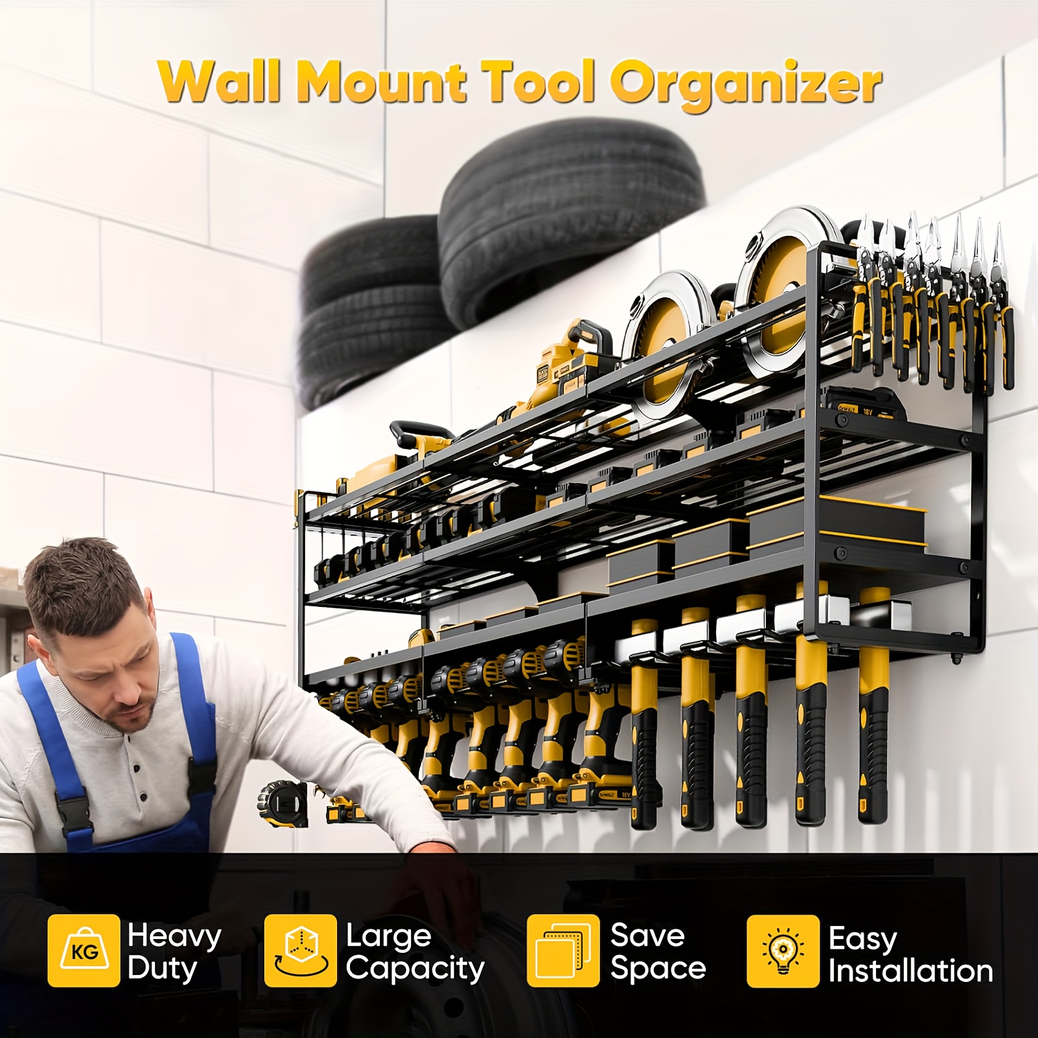 Large Power Tool Organizer Wal - Tools Use In The Workshop บทวิจารณ์และราคา
