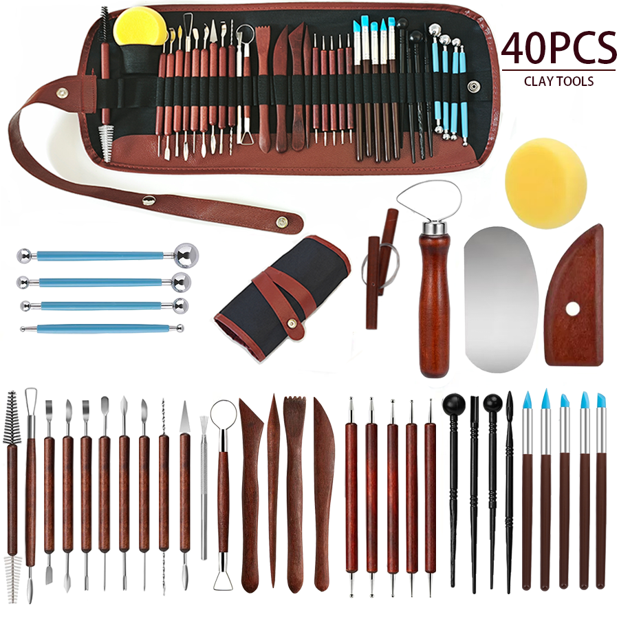 25/40Pcs Pottery & Clay Sculpt - Chisel Set Wood บทวิจารณ์และราคา