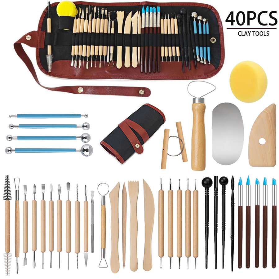 25/40Pcs Pottery & Clay Sculpt - Chisel Set Wood บทวิจารณ์และราคา