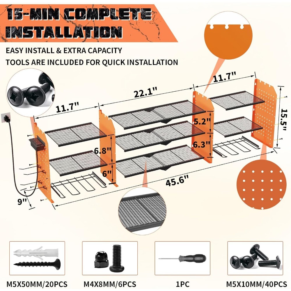 Large Wall Mount Tool Organize - Workshop Tools Wall บทวิจารณ์และราคา