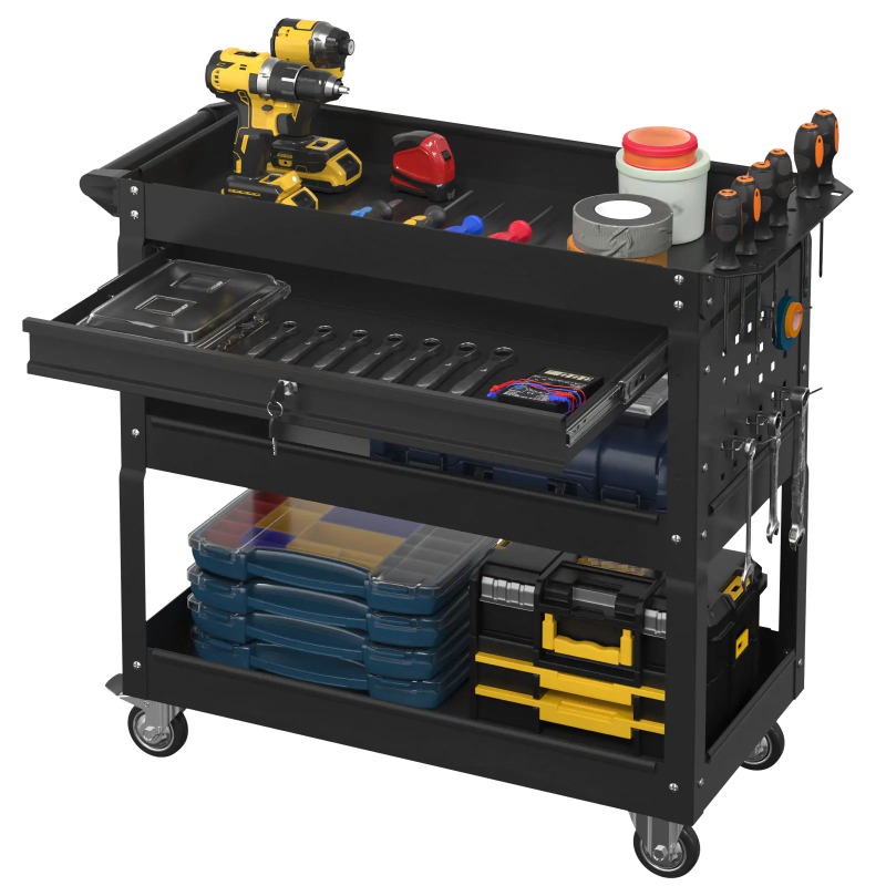 3-Tier Rolling Tool Cart Heavy - Workshop Garage Tools Manufacturer บทวิจารณ์และราคา