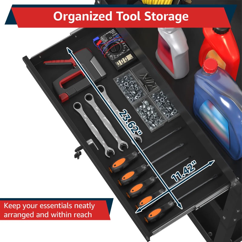 3-Tier Rolling Tool Cart Heavy - Workshop Garage Tools Manufacturer บทวิจารณ์และราคา